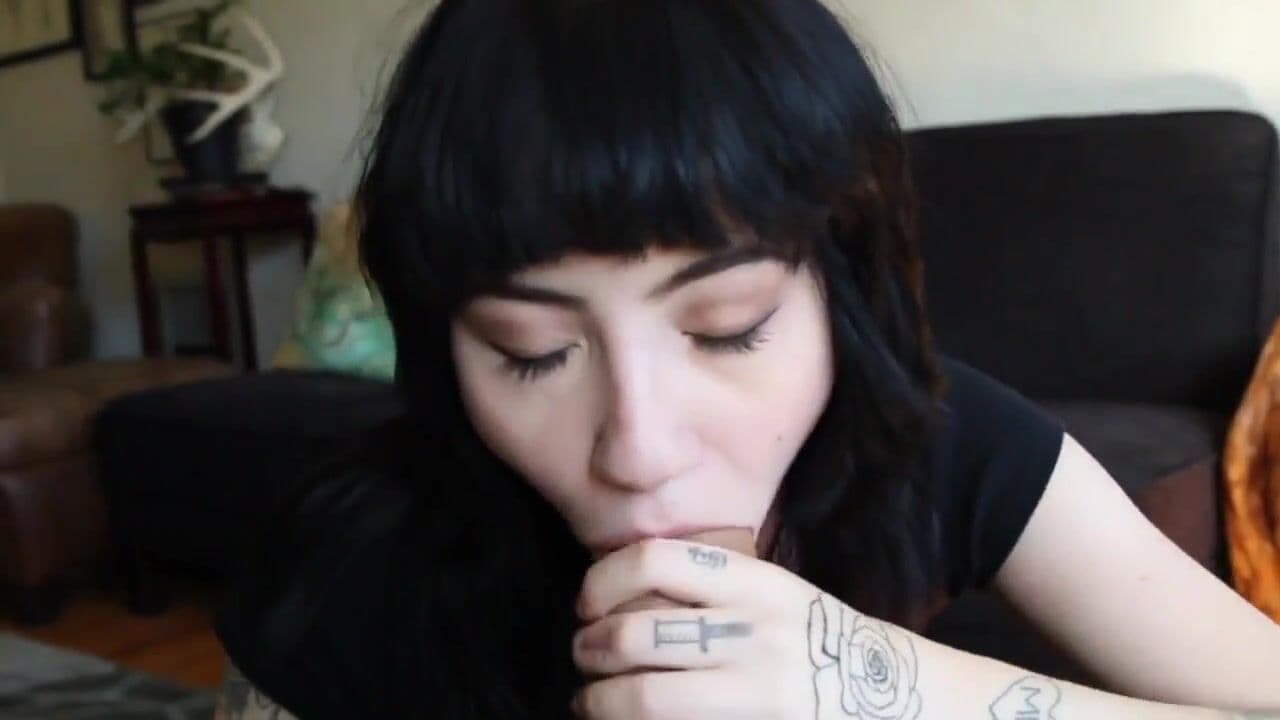 Charlotte Sartre Goth Blowjob Eye Contact